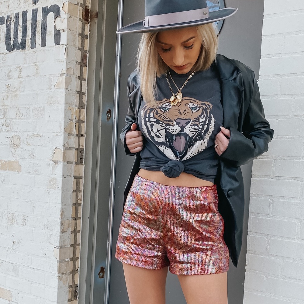 Sparkly rainbow shorts